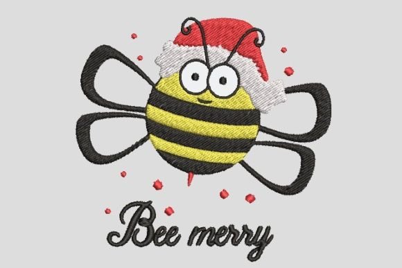 Bee Merry Embroidery Design